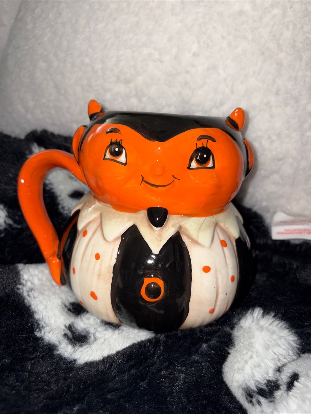 Johanna Parker Ceramic Devil Pumpkin Mug